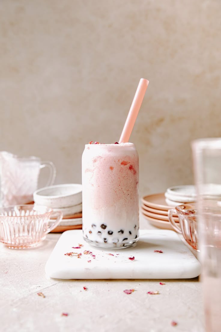 Fondant parfumé Strawberry Boba Milk Tea